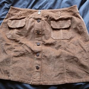 VINTAGE corduroy button up skirt